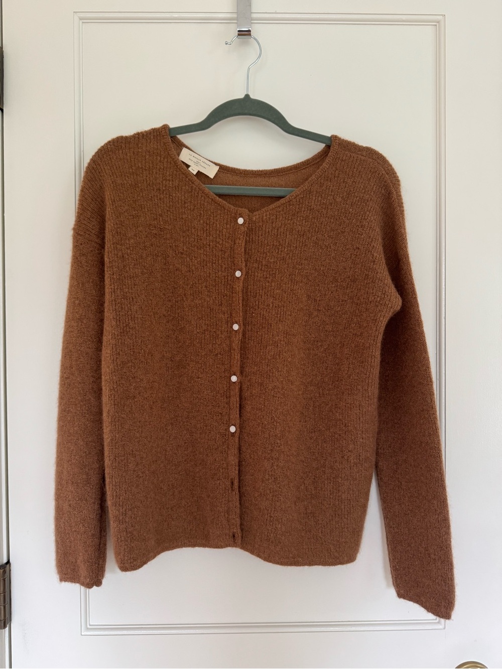 Sezane Gaspard Cardigan in Camel